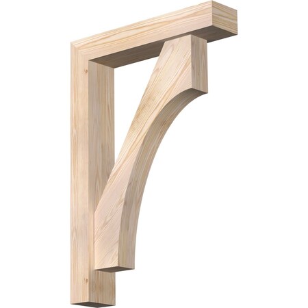 Ekena Millwork Westlake Block Smooth Bracket w/ Offset Brace, Douglas Fir, 5 1/2"W x 26"D x 38"H BKT0604X26X38WTL05SDF
